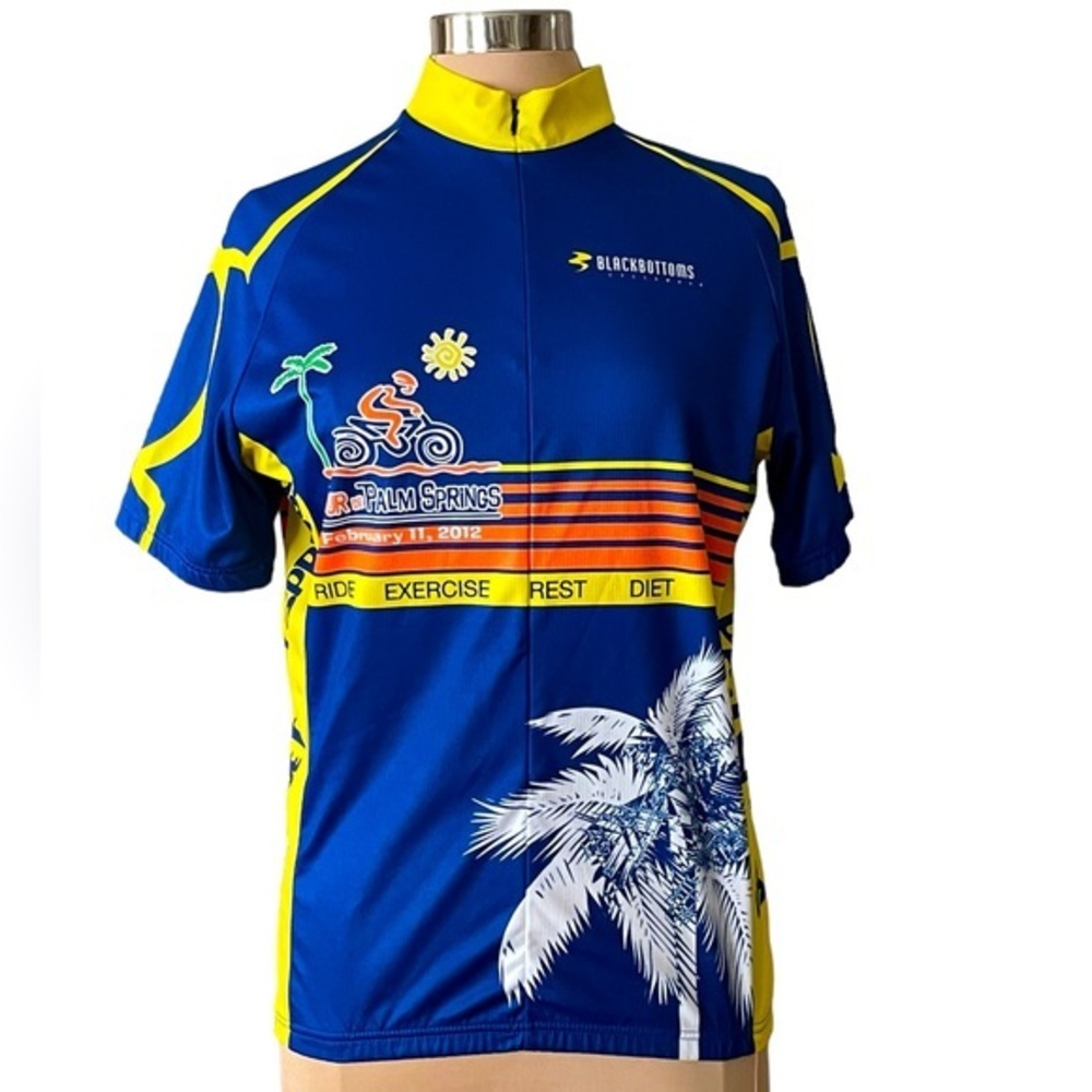 Classic Short Sleeve Cycling Jersey, Club cut Blue & Yellow unisex Mens Large